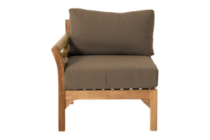 Monterey Teak Outdoor Left Arm Chair. Sunbrella Cushion