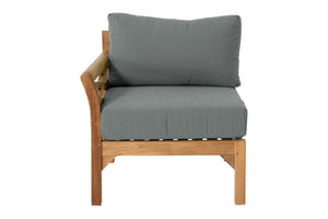 Monterey Teak Outdoor Left Arm Chair. Sunbrella Cushion