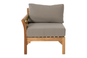 Monterey Teak Outdoor Left Arm Chair. Sunbrella Cushion