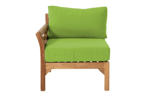 Monterey Teak Outdoor Left Arm Chair. Sunbrella Cushion