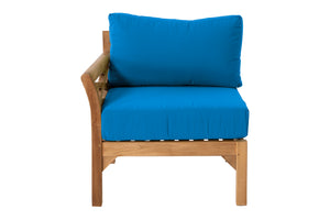 Monterey Teak Outdoor Left Arm Chair. Sunbrella Cushion