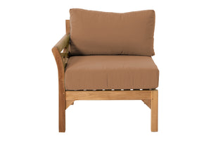 Monterey Teak Outdoor Left Arm Chair. Sunbrella Cushion