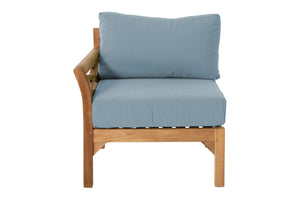 Monterey Teak Outdoor Left Arm Chair. Sunbrella Cushion