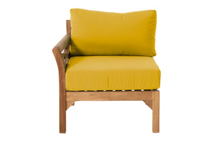 Monterey Teak Outdoor Left Arm Chair. Sunbrella Cushion