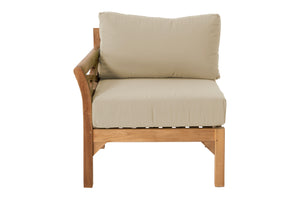 Monterey Teak Outdoor Left Arm Chair. Sunbrella Cushion