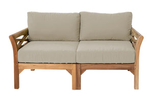 Monterey Outdoor Teak Loveseat. Sunbrella Cushion