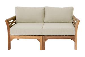 Monterey Outdoor Teak Loveseat. Sunbrella Cushion