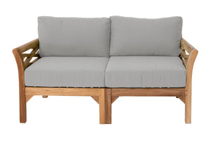 Monterey Outdoor Teak Loveseat. Sunbrella Cushion