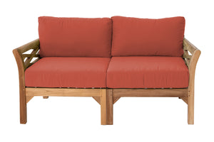 Monterey Outdoor Teak Loveseat. Sunbrella Cushion