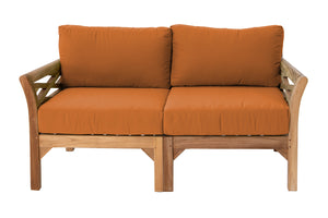 Monterey Outdoor Teak Loveseat. Sunbrella Cushion