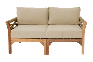 Monterey Outdoor Teak Loveseat. Sunbrella Cushion