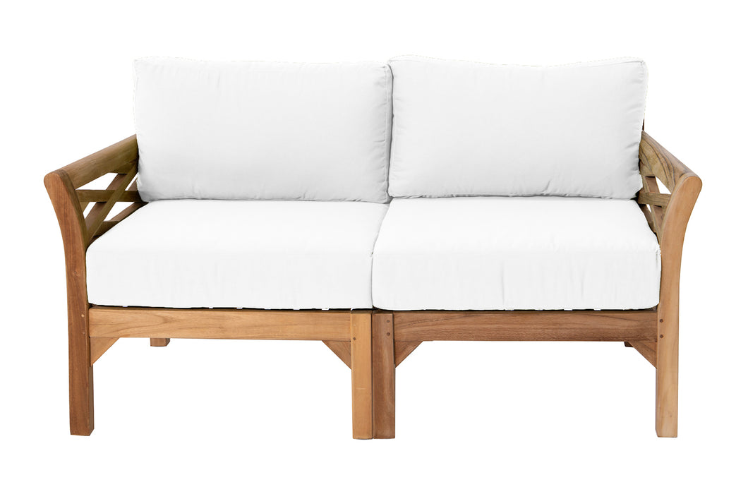 Monterey Outdoor Teak Loveseat. Sunbrella Cushion