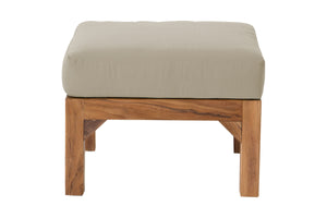 Monterey Teak Outdoor Ottoman. Sunbrella Cushion.