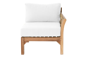 Monterey Teak Outdoor Right Arm Chair. Sunbrella Cushion