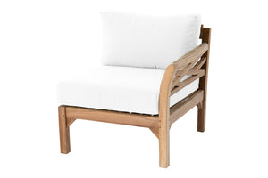 Monterey Teak Outdoor Right Arm Chair. Sunbrella Cushion