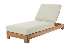 Set of 2 Pacific Teak Outdoor Chaise Lounger. Sunbrella Cushion.