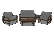 5 pc Newport Teak Loveseat Seating Group with 42" Coffee Table WeatherMAX Outdoor Weather Cover