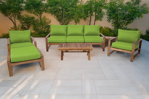 6 pc Newport Teak Seating Group with 42" Coffee Table. Sunbrella Cushion.