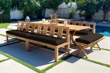 7 pc Newport Teak Bench Dining Set with Expansion Dining Table