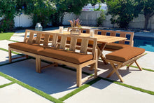 7 pc Newport Teak Bench Dining Set with Expansion Dining Table