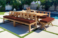7 pc Newport Teak Bench Dining Set with Expansion Dining Table