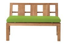 Newport Teak Outdoor Bench with Back. Sunbrella Cushion