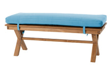 Newport Teak Outdoor Backless Bench. Sunbrella Cushion