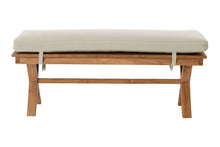 Newport Teak Outdoor Backless Bench. Sunbrella Cushion