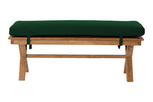 Newport Teak Outdoor Backless Bench. Sunbrella Cushion