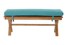 Newport Teak Outdoor Backless Bench. Sunbrella Cushion