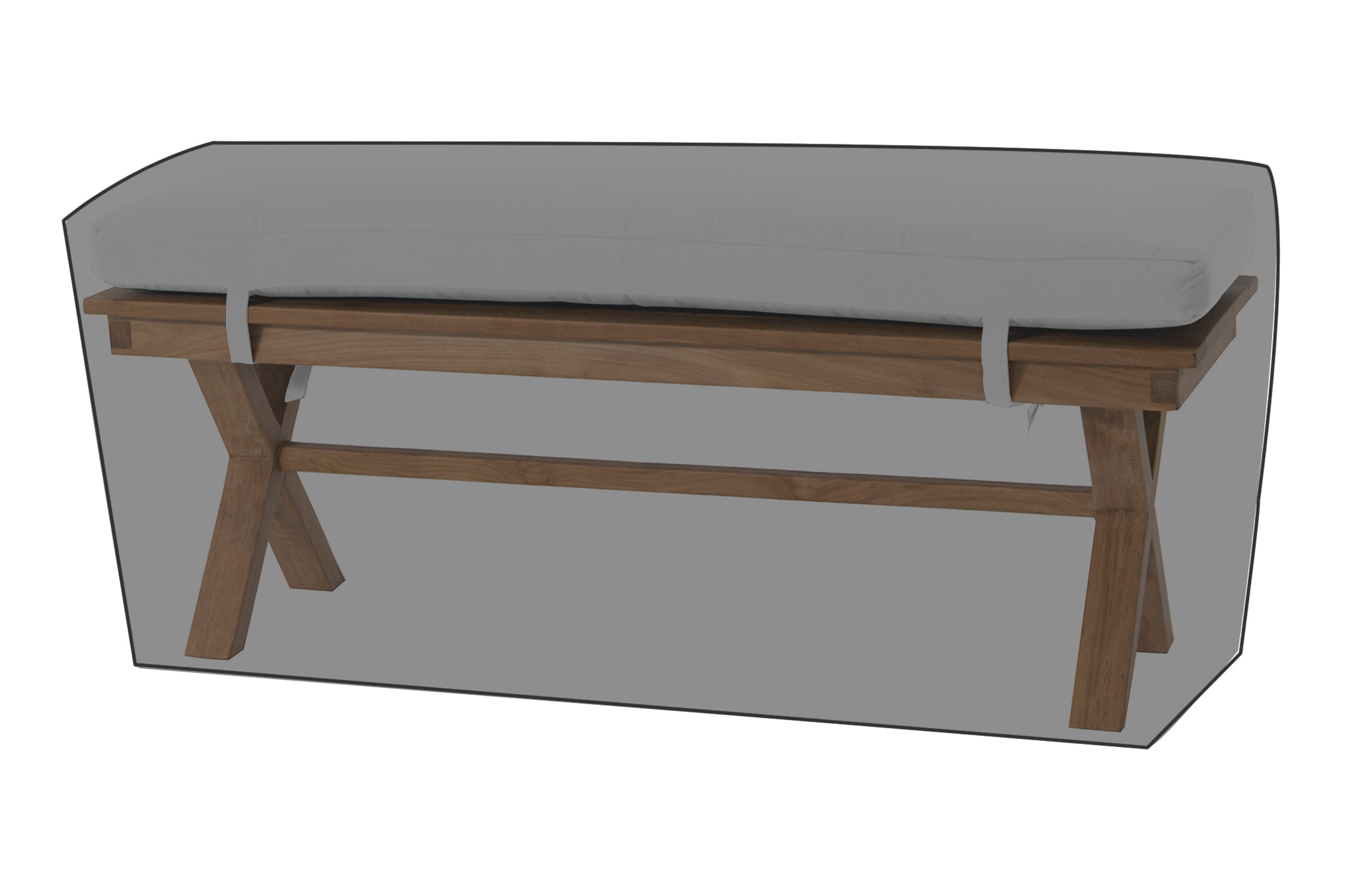 Newport Teak Outdoor Backless Bench WeatherMAX Outdoor Weather Cover ...