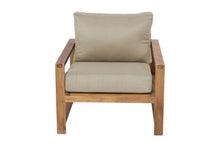 Newport Teak Outdoor Club Chair. Sunbrella Cushion.