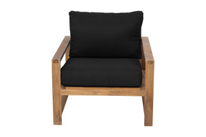Newport Teak Outdoor Club Chair. Sunbrella Cushion.