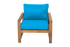 Newport Teak Outdoor Club Chair. Sunbrella Cushion.