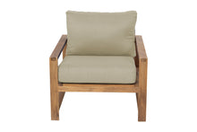 Newport Teak Outdoor Club Chair. Sunbrella Cushion.