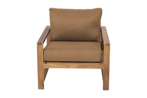 Newport Teak Outdoor Club Chair. Sunbrella Cushion.