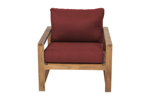 Newport Teak Outdoor Club Chair. Sunbrella Cushion.