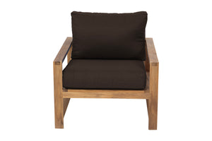 Newport Teak Outdoor Club Chair. Sunbrella Cushion.