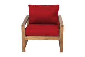Newport Teak Outdoor Club Chair. Sunbrella Cushion.