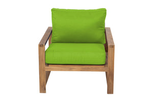 Newport Teak Outdoor Club Chair. Sunbrella Cushion.