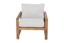 Newport Teak Outdoor Club Chair. Sunbrella Cushion.