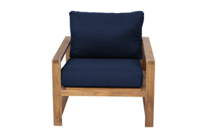 Newport Teak Outdoor Club Chair. Sunbrella Cushion.