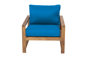 Newport Teak Outdoor Club Chair. Sunbrella Cushion.