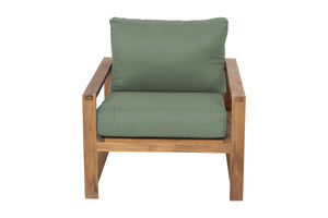 Newport Teak Outdoor Club Chair. Sunbrella Cushion.