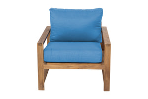 Newport Teak Outdoor Club Chair. Sunbrella Cushion.