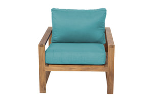 Newport Teak Outdoor Club Chair. Sunbrella Cushion.