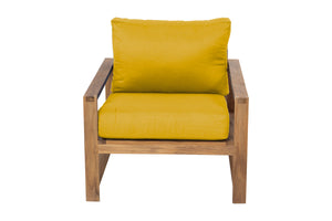Newport Teak Outdoor Club Chair. Sunbrella Cushion.
