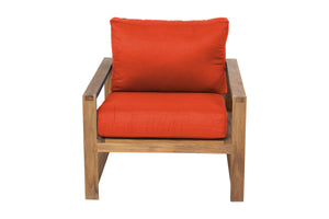 Newport Teak Outdoor Club Chair. Sunbrella Cushion.