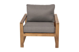 Newport Teak Outdoor Club Chair. Sunbrella Cushion.