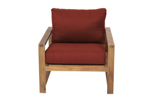 Newport Teak Outdoor Club Chair. Sunbrella Cushion.